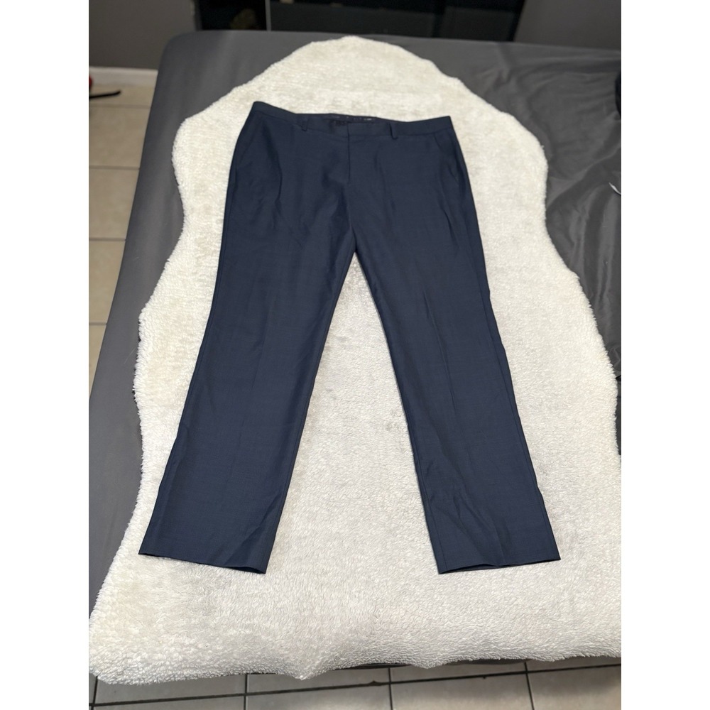 Bonobos Men's Slim Fit Navy Blue Wool Blend Dress Pants 35x30 Act (38x30)